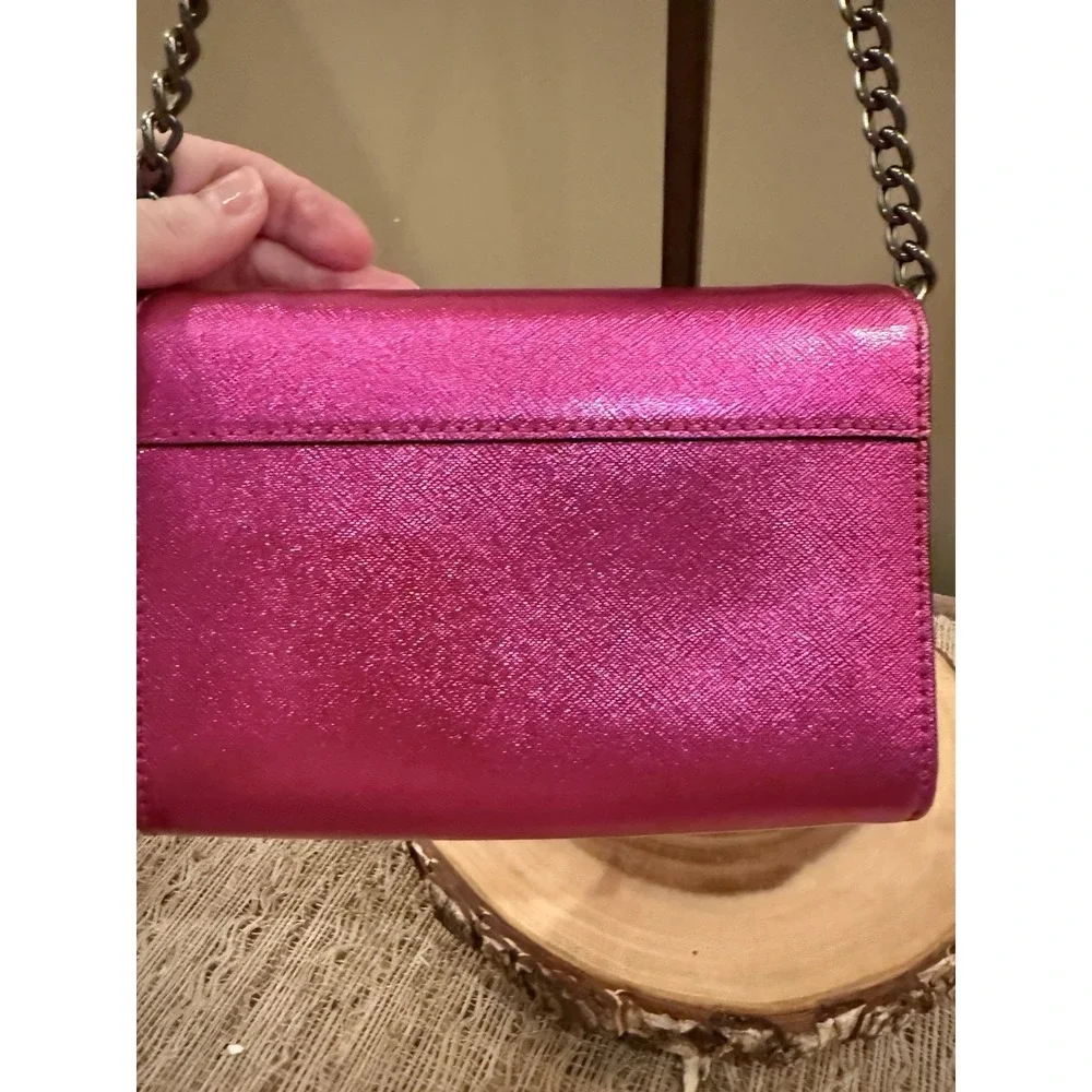 Kate Spade Cameron Street Metallic Cami Crossbody Bag BAJAROSE Metallic Pink New - Picture 9 of 11
